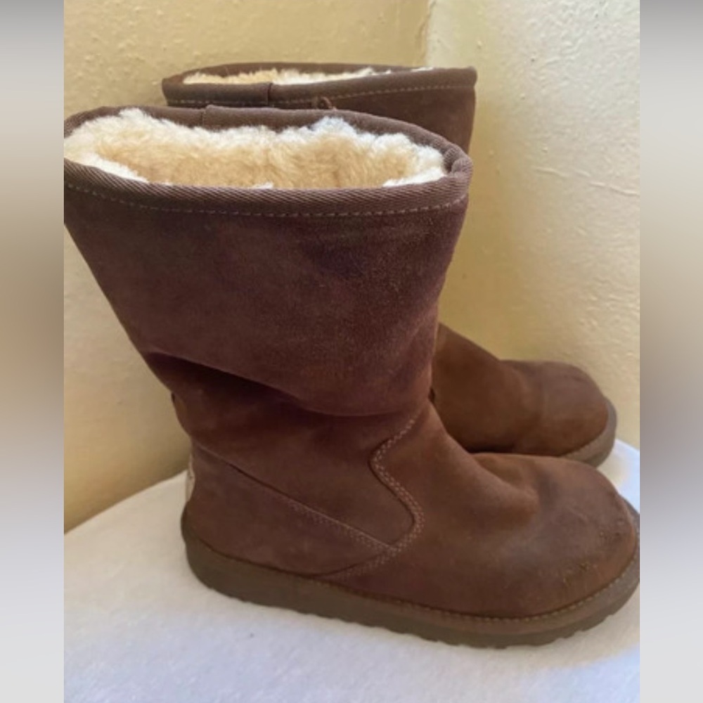UGG Chestnut Boots with Plush White Lining